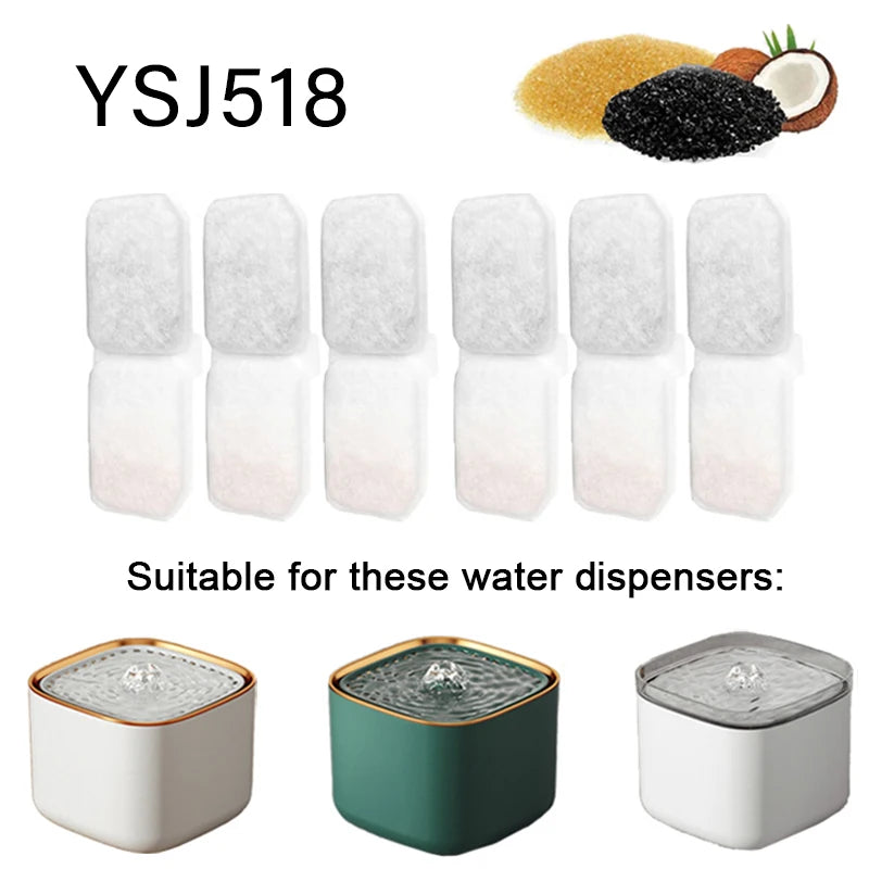 Filtro de repuesto para bebedero de mascotas con carbón activado, apto para dispensadores de agua para perros y gatos. Elemento filtrante y accesorios.