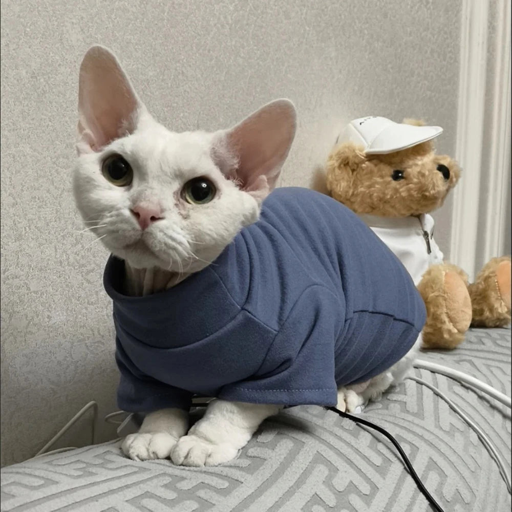 se Kitten Shirts mascotas Clothes ClothSudadera con capucha para mascotas Sphynx Bottom, cálida y acogedora, ideal para primavera e invierno. Perfecta para gatos y perros siameses.ing