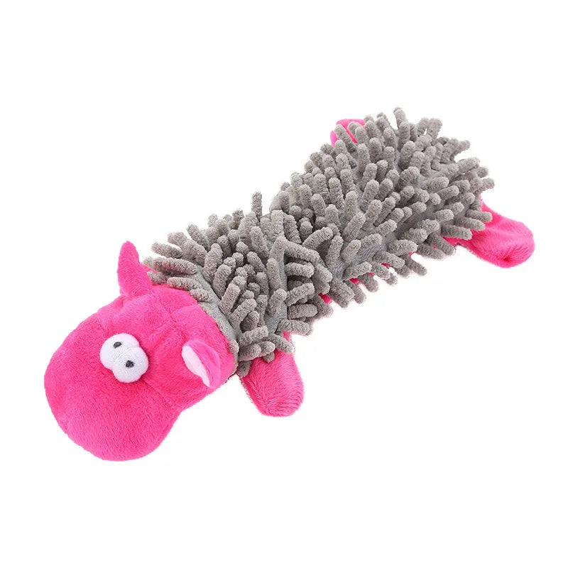 Pet Dog Plush Toy Fun Animal Shapes Striped Plush Clean Teeth Puppy Chew Toy Chihuahua Yorkshire Bichon Squeaky Toy Pet Supplies