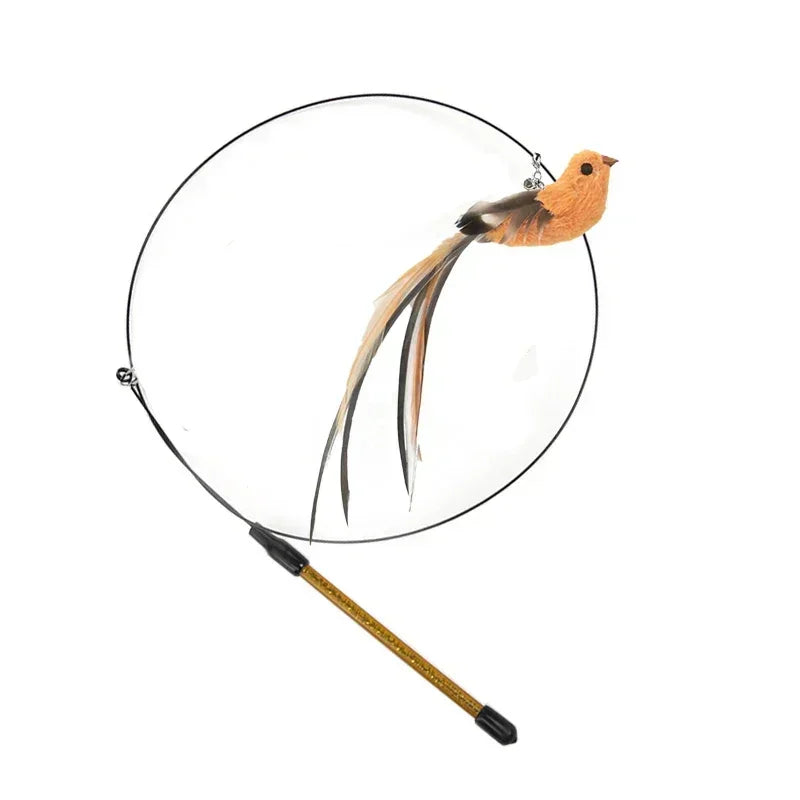 Juguete interactivo para gatos con forma de pájaro, divertido y divertido, con forma de pavo real y cascabel. Ideal para gatitos y mascotas.