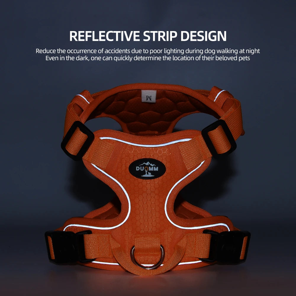 Arnés para perros que no tira, reflectante, de nailon, ajustable, mediano/grande