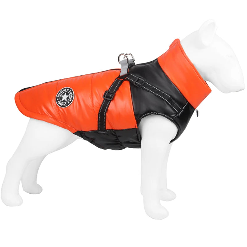 Chaqueta para perro con arnés, ropa de invierno cálida para perros pequeños y medianos, impermeable, para mascotas, disfraz para chihuahua y bulldog francés