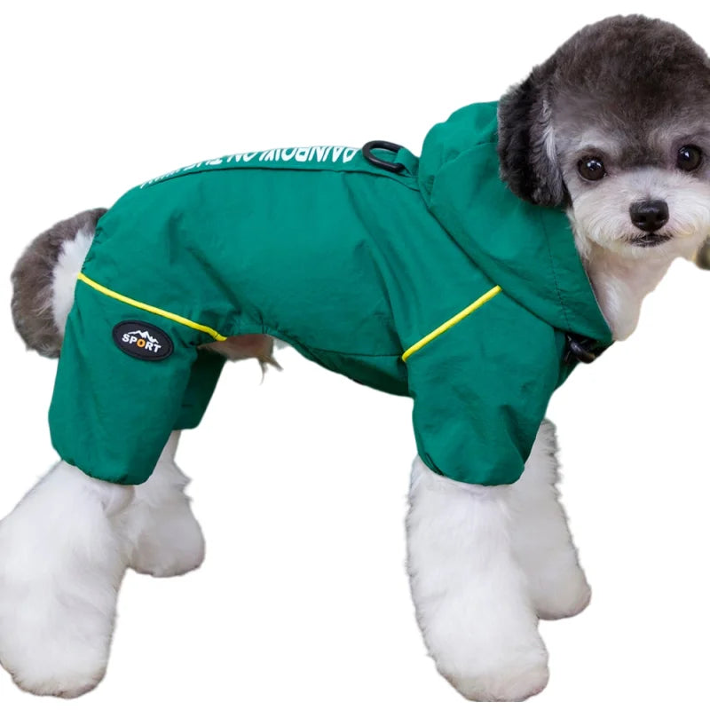 Mono impermeable para mascotas, ropa de invierno de forro polar para perros, abrigo con anilla en D
