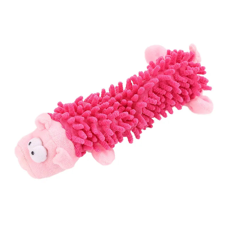 Pet Dog Plush Toy Fun Animal Shapes Striped Plush Clean Teeth Puppy Chew Toy Chihuahua Yorkshire Bichon Squeaky Toy Pet Supplies