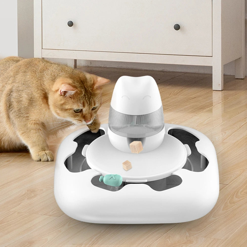 Juego interactivo para gatos y perros: plato comedero, rompecabezas de cuenco Predator, entrenamiento de alimentación lenta, carga USB, juguete para gatos, accesorios para mascotas