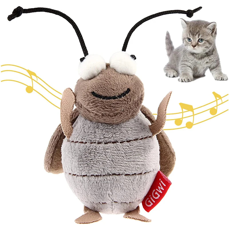 Juguete de peluche táctil GiGwi con forma de pájaro que emite sonidos y aleteos.