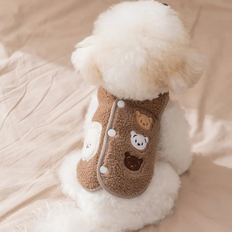 Cute Bear Duck Fleece Dog Coat Autumn Winter Puppy Clothes Pet Costume Cat Clothing Chihuahua French Bulldog Dog Vest Jacket