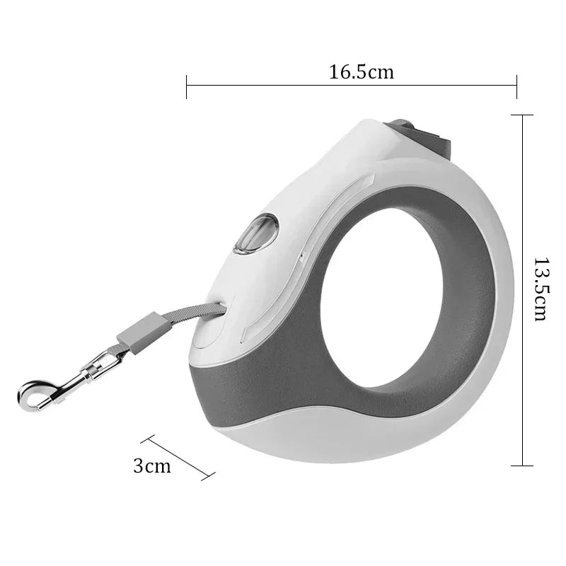 Correa luminosa y duradera de 3 m para perros, retráctil automática, de nailon, extensible, para pasear y correr cachorros.