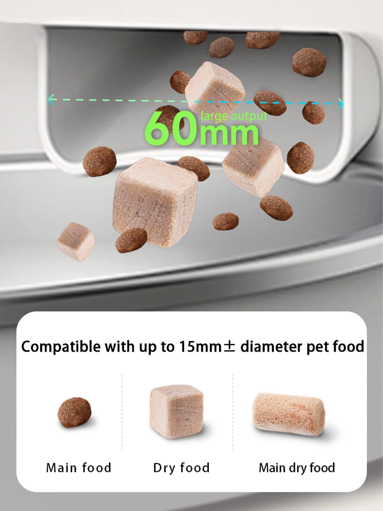 Dispensador automático de comida para gatos con cámara, control mediante la aplicación Tuya y conexión WiFi 2.4G/5G. Compatible con gatos y perros.