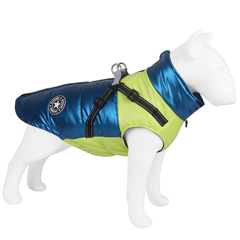 Chaqueta para perro con arnés, ropa de invierno cálida para perros pequeños y medianos, impermeable, para mascotas, disfraz para chihuahua y bulldog francés