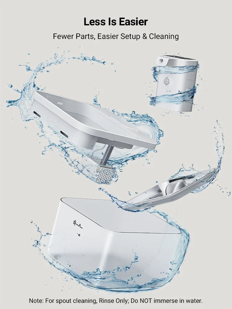 Bebedero automático DownyPaws de acero inoxidable para gatos, 2,5 L, con batería de 4000 mAh, sensor y función inalámbrica. Dispensador 2 en 1.