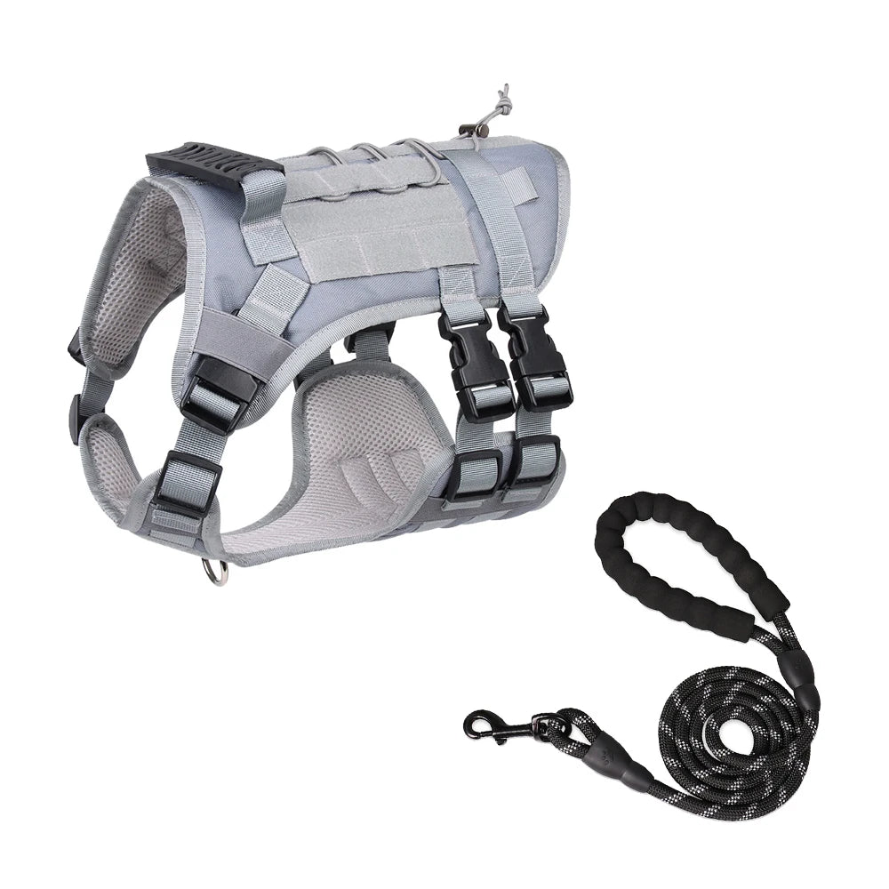 Tactical Dog Harness with Handle and Leash Military Dog Walking Accessory for Rottweiler Medium Large Dog Puppy Harness