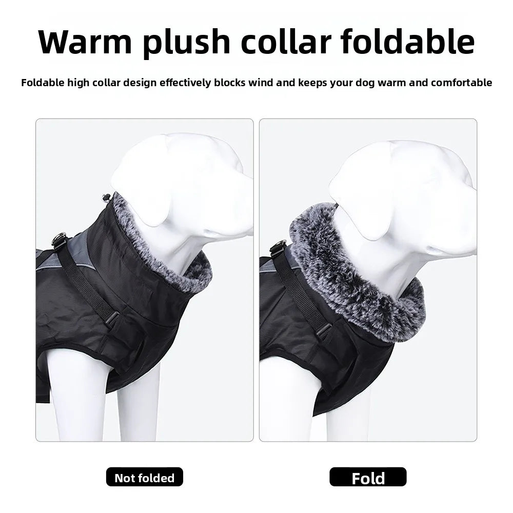 Ropa nueva para perros, ropa cálida y reflectante para perros grandes, ropa gruesa de algodón para perros