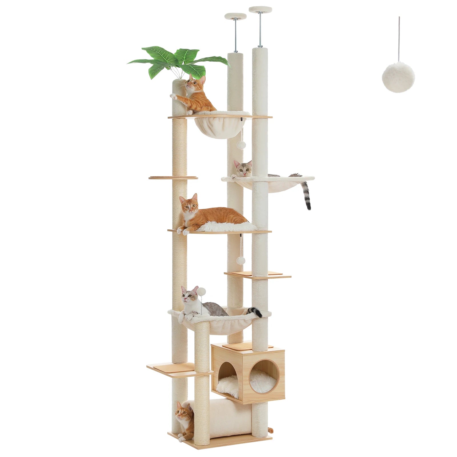 Arbol rascador para gatos ( Altura regulable 237 - 256 cm )