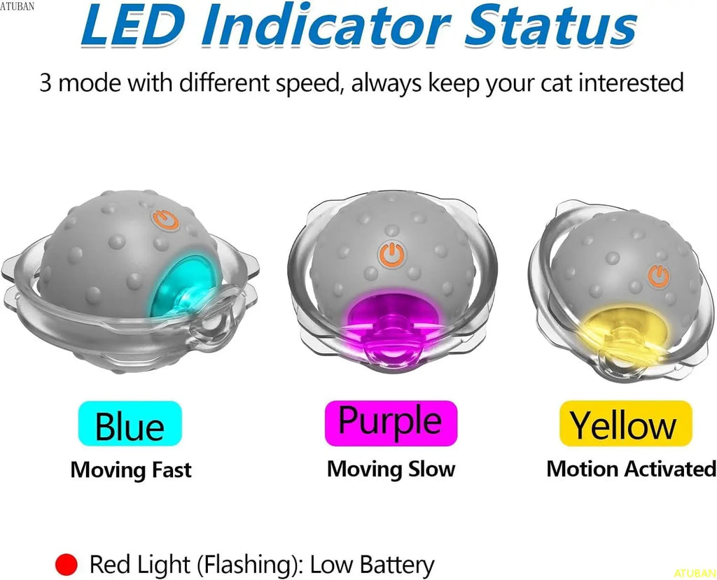 Juguetes interactivos con movimiento para gatos, pelotas automáticas con movimiento para gatos de interior