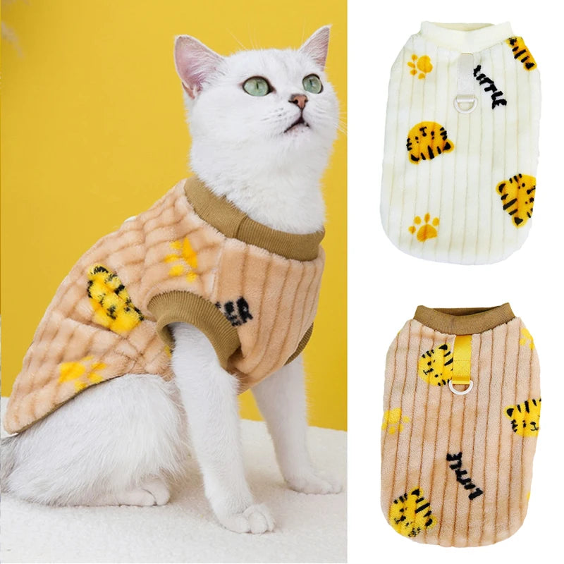 Suéter estilo coreano para gato esfinge con hebilla. Ropa de invierno cálida para mascotas.