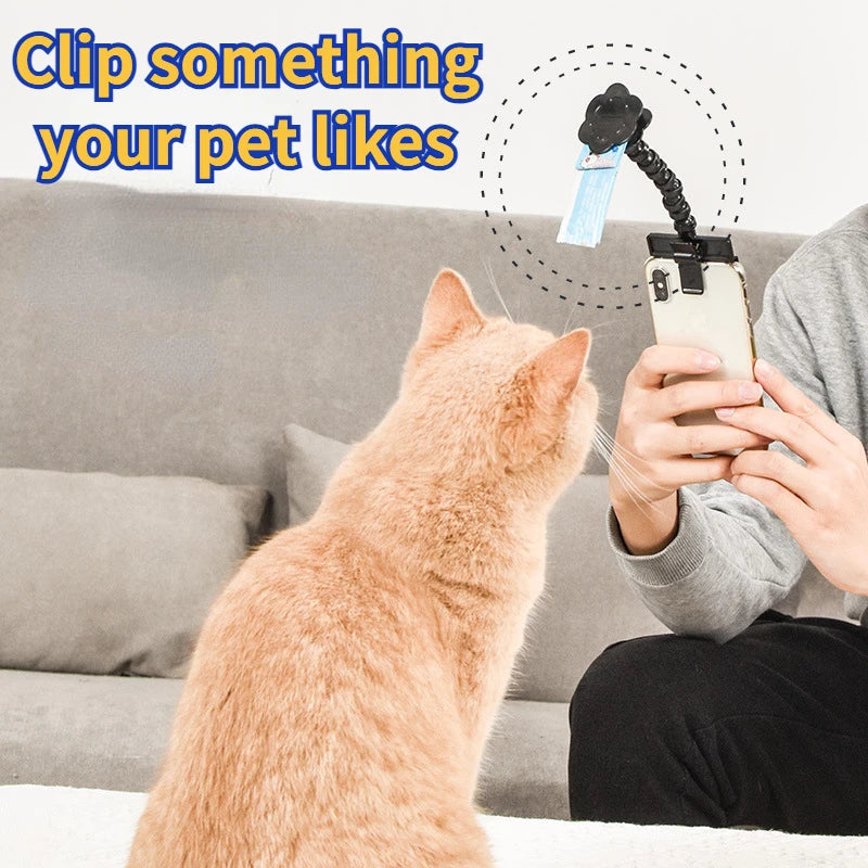 Palo selfie para mascotas, accesorio para selfies, juguetes para perros y gatos, clip para teléfono con cámara, toma fotos de tu mascota (perro o gato) y accesorios.