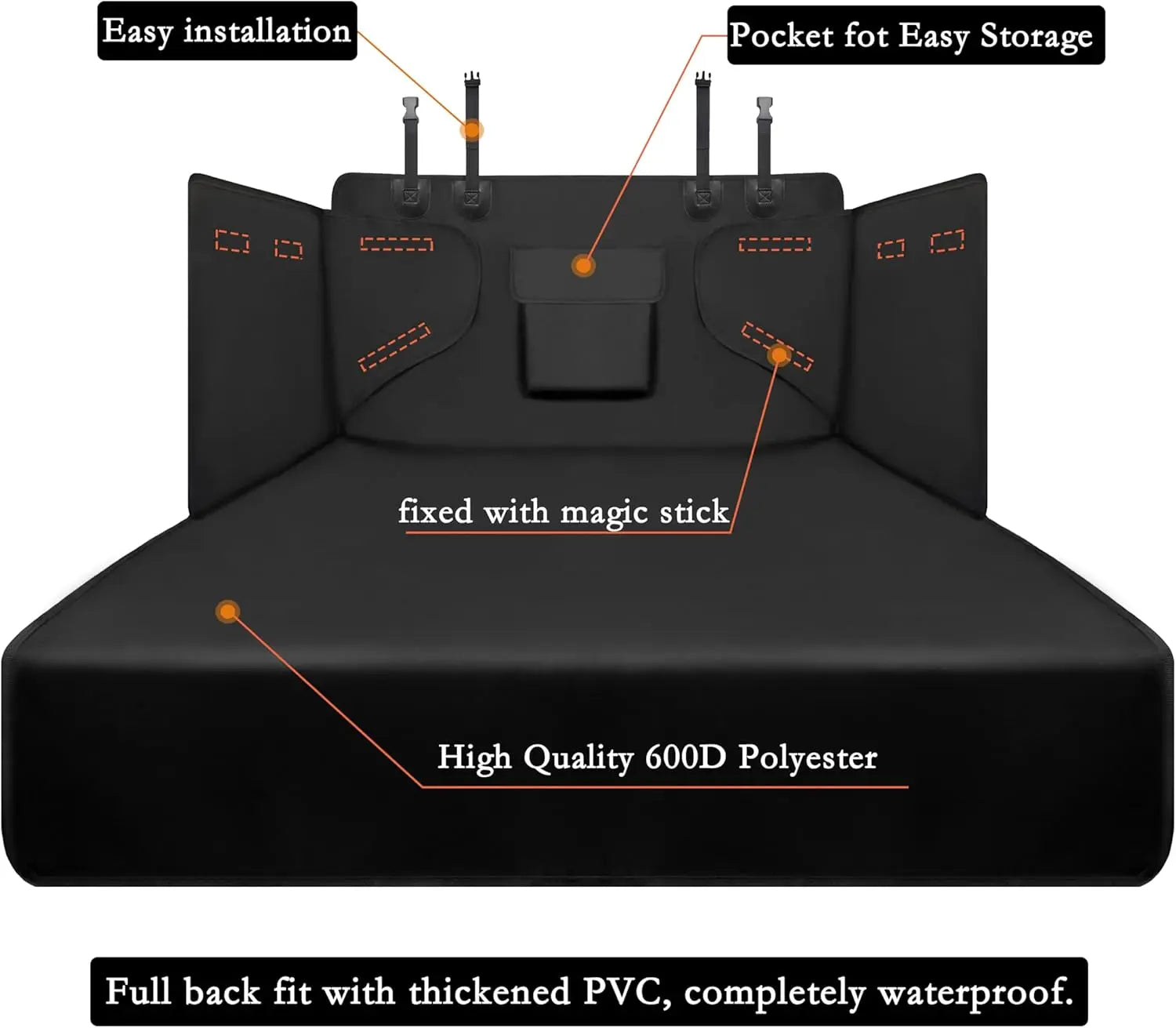 Protector de maletero para perros, antideslizante e impermeable, funda para el asiento trasero del coche, resistente y lavable. Ideal para viajes.