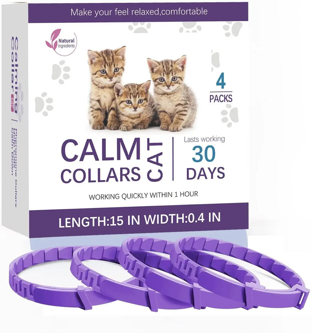 Collar calmante para mascotas, ajustable, para gatos y perros, que reduce la ansiedad y las feromonas.