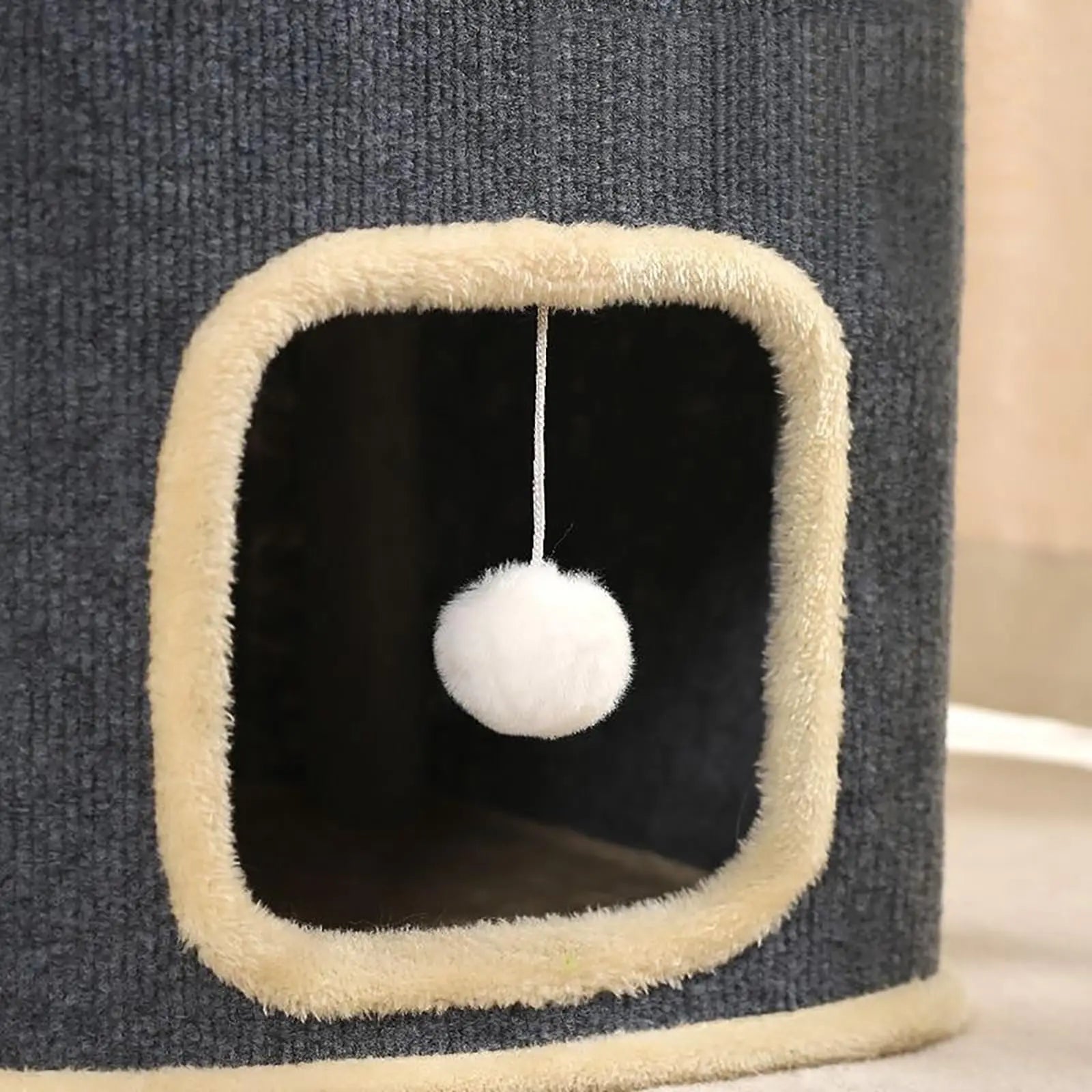 Casa para gatos, con cama superior y cueva de juego