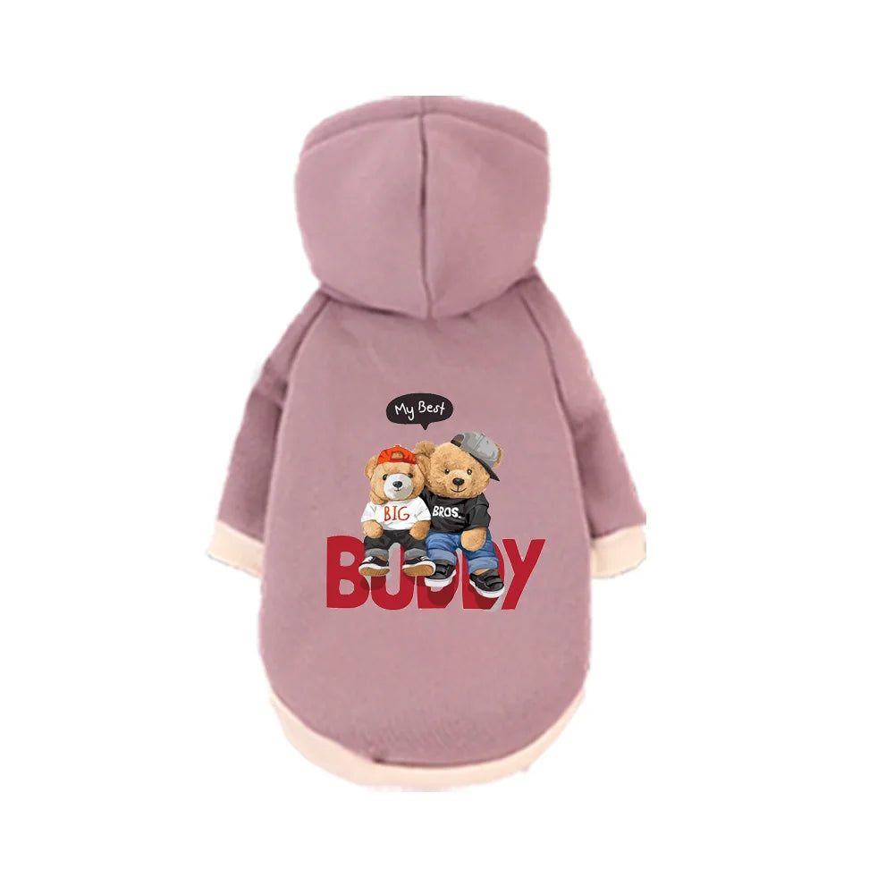 Sudadera con capucha para mascotas (gatos y perros). Diseño exclusivo estampado para pomerania y maltés.