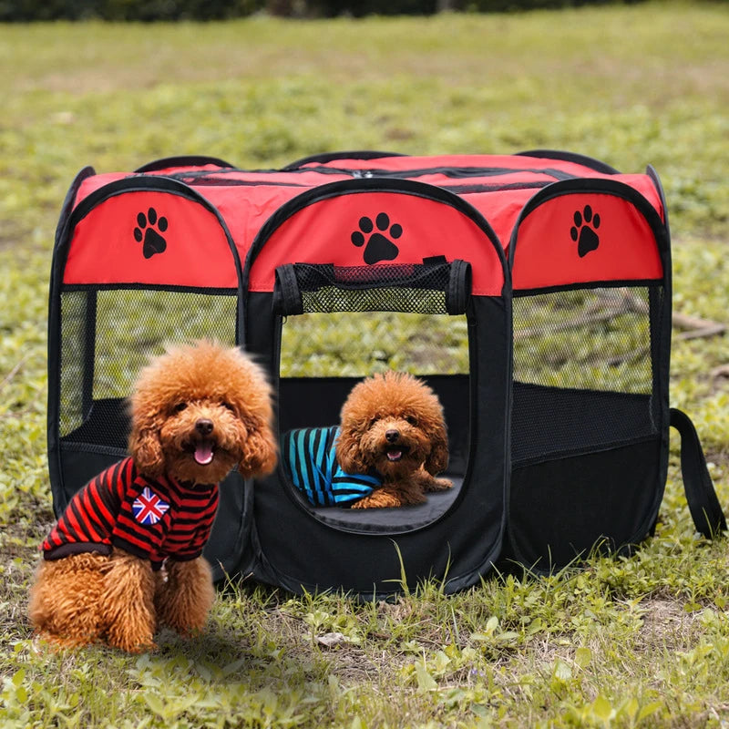 Parque plegable para mascotas, caseta para perros, accesorios de camping, jaula octogonal para mascotas, valla, parque de juegos exterior, refugio para cachorros