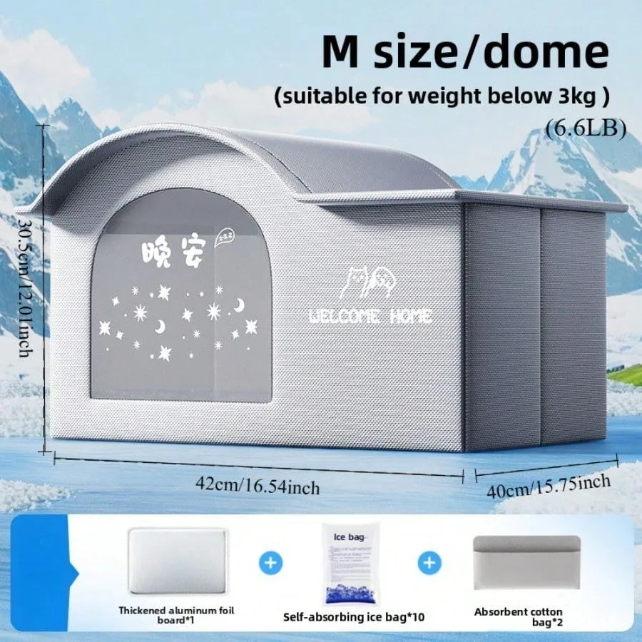 Casa con aire acondicionado para gatos, herramienta de refrigeración para gatos en verano, nido, casa de hielo para perros, casa de hielo para mascotas para gatos de todas las estaciones