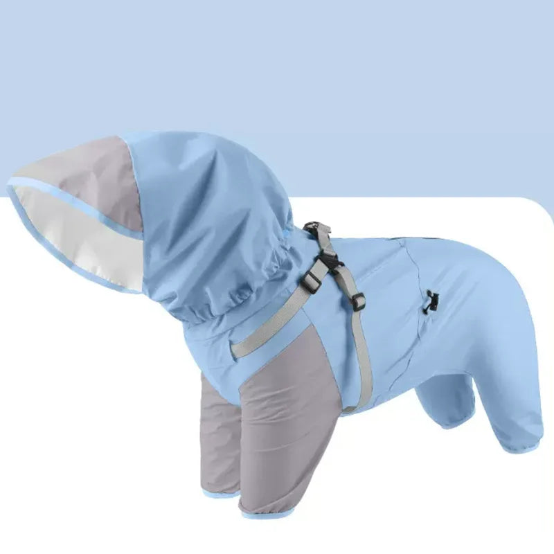 Abrigo impermeable para mascotas, chaqueta con capucha para cachorros, ideal para días lluviosos y para exteriores.