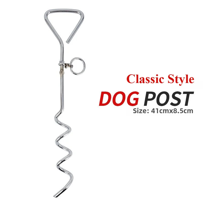 CLS Outdoor Pet Perno de acero para estaca de exterior para mascotas, cadena de alambre de acero