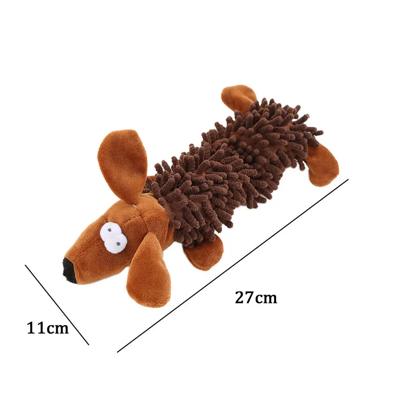 Pet Dog Plush Toy Fun Animal Shapes Striped Plush Clean Teeth Puppy Chew Toy Chihuahua Yorkshire Bichon Squeaky Toy Pet Supplies