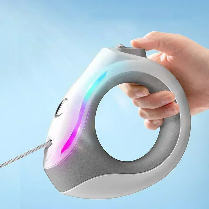 Correa luminosa y duradera de 3 m para perros, retráctil automática, de nailon, extensible, para pasear y correr cachorros.