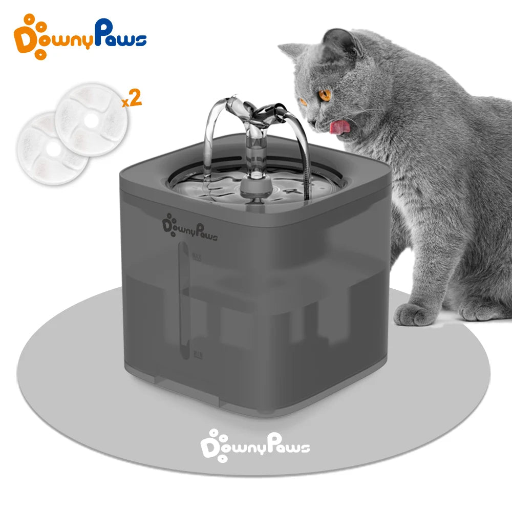 Fuente de agua automática de 2 litros para gatos, con filtro y dispensador. Bebedero inteligente para gatos, gatitos, cachorros y perros.