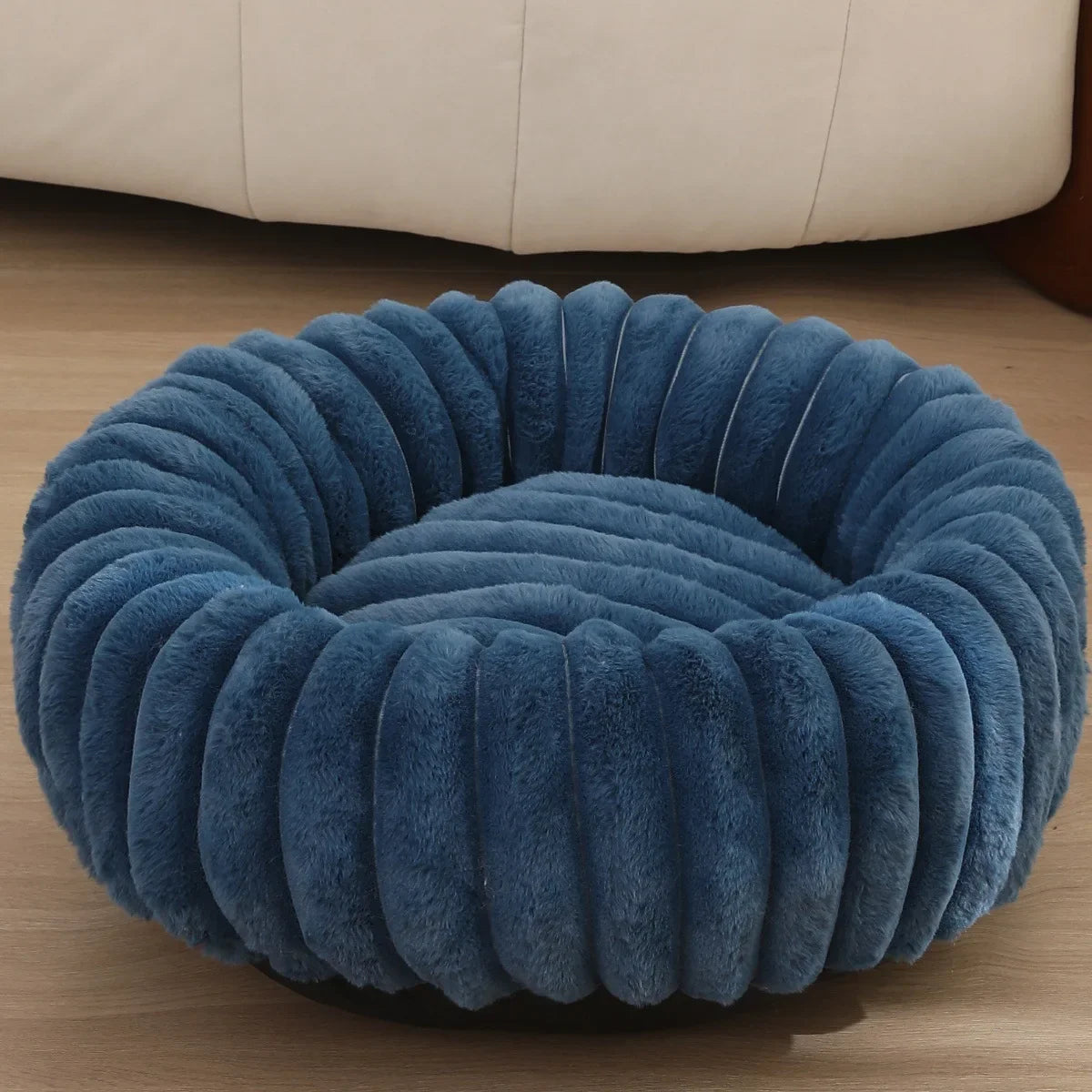 Cama redonda para mascotas de 40-70 cm, súper suave, tipo cama para gatos, casita de felpa larga para perros medianos, ideal para dormir en invierno.