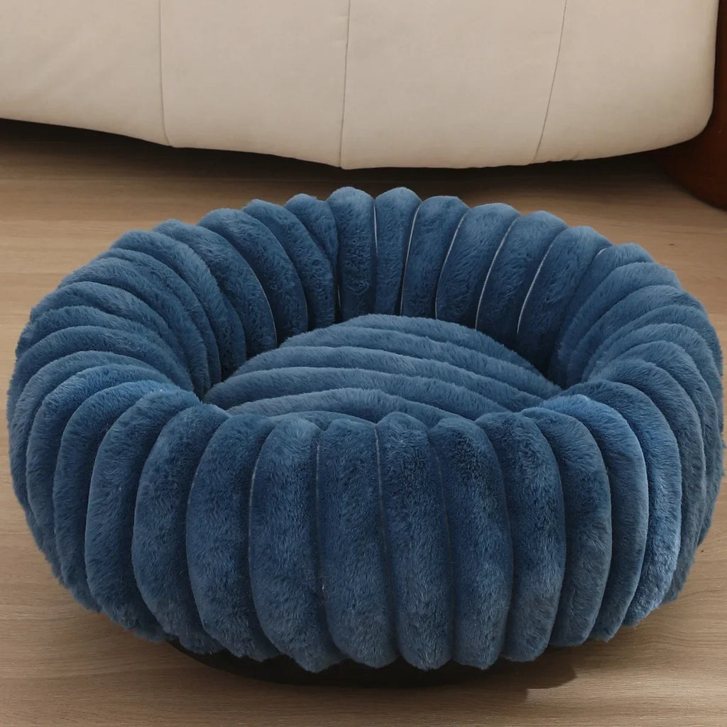 Cama redonda para mascotas de 40-70 cm, súper suave, tipo cama para gatos, casita de felpa larga para perros medianos, ideal para dormir en invierno.