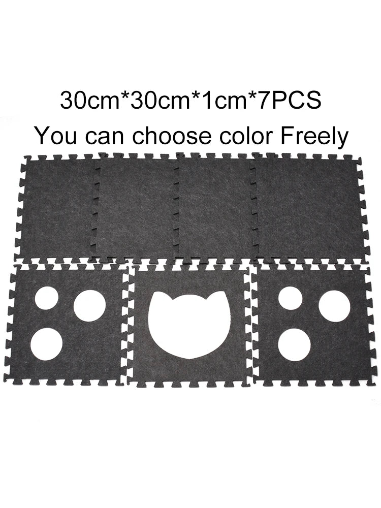 5 Color Splicing Cat Tunnel Foldable Felt Cat Scratcher Board Casual Comfort Pet Litter Duplex House for Interactive Cat Play