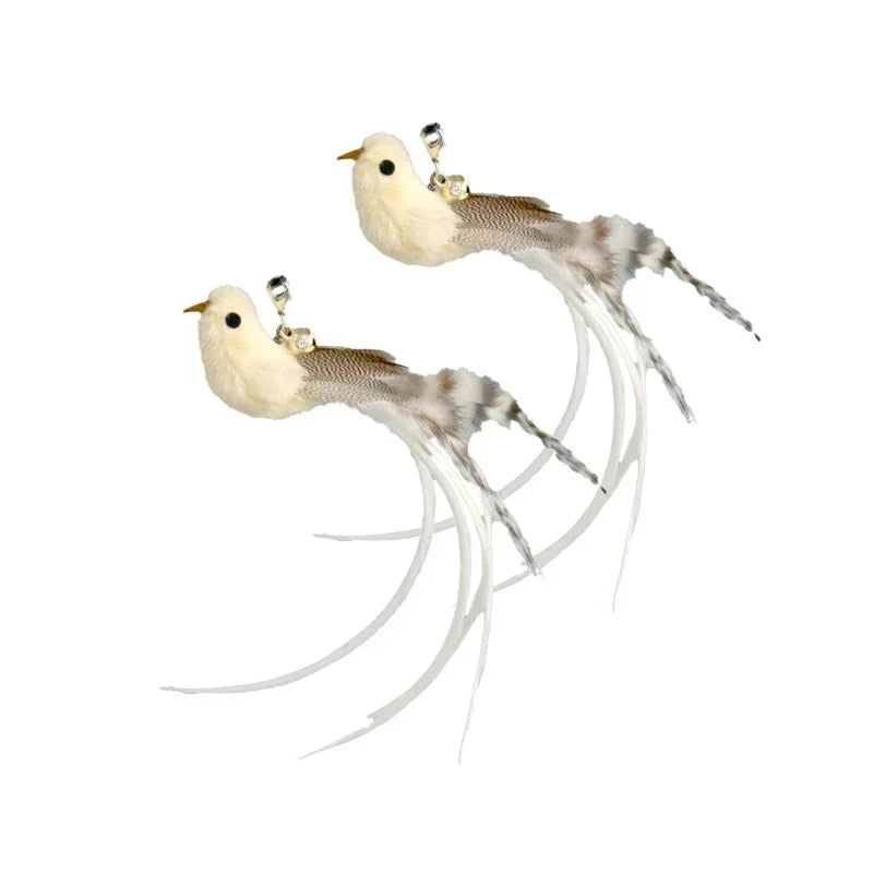 Juguete interactivo para gatos con forma de pájaro, divertido y divertido, con forma de pavo real y cascabel. Ideal para gatitos y mascotas.