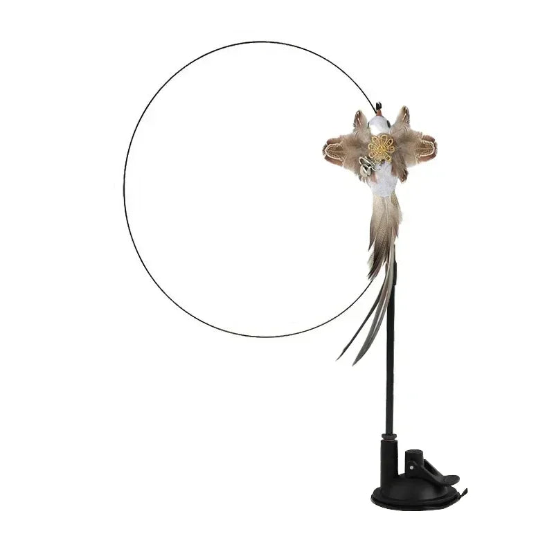 Juguete interactivo para gatos con forma de pájaro, divertido y divertido, con forma de pavo real y cascabel. Ideal para gatitos y mascotas.