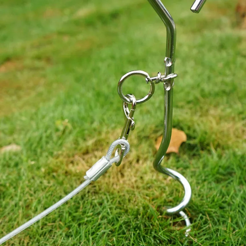 CLS Outdoor Pet Perno de acero para estaca de exterior para mascotas, cadena de alambre de acero