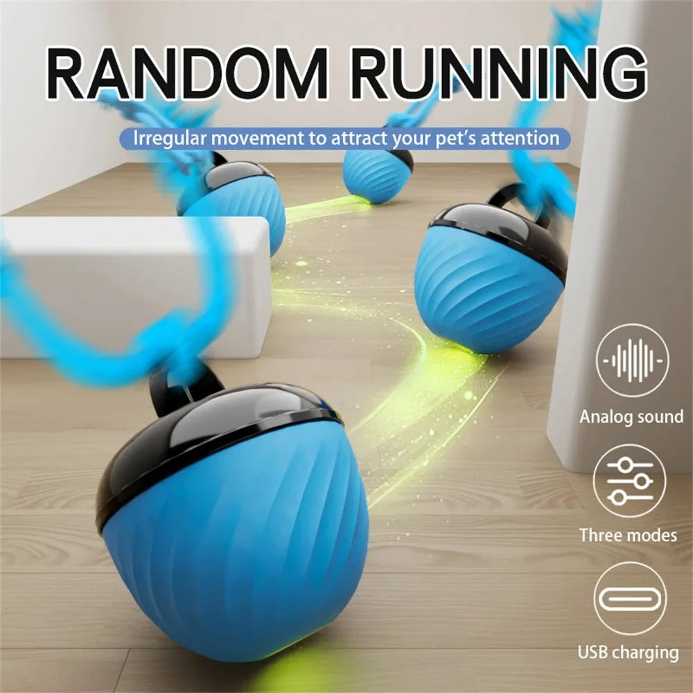 Juguete interactivo eléctrico inteligente para gatos, pelota automática con batería recargable