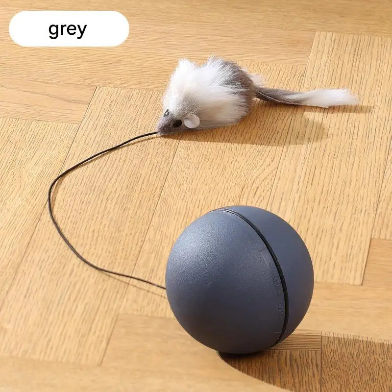 Pelota saltarina inteligente con sistema de autoevitación para gatos, juguete rodante a prueba de mordiscos con luces intermitentes y conector tipo C (mezcla azul-naranja/gris)