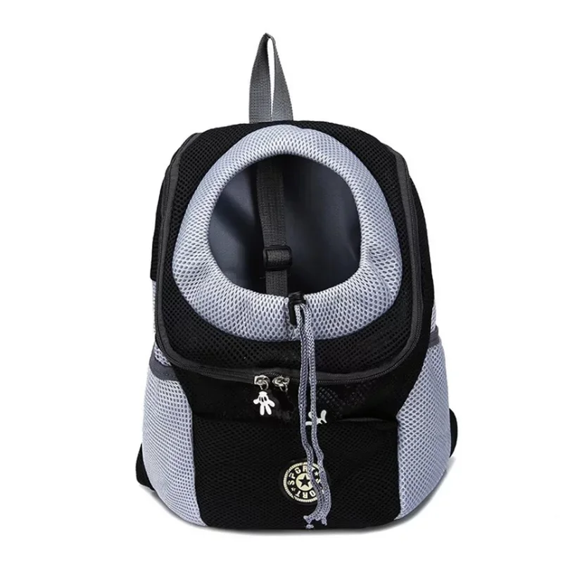 Nueva mochila de viaje portátil de doble hombro, transportín para perros, bolsa frontal de malla para mascotas