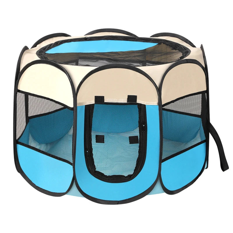 Parque plegable para mascotas, caseta para perros, accesorios de camping, jaula octogonal para mascotas, valla, parque de juegos exterior, refugio para cachorros