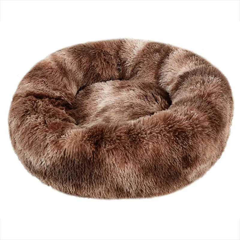 Cama redonda para mascotas de 40-90 cm para perros grandes, cama supersuave para gatos, casita de felpa larga para perros medianos, ideal para dormir en invierno.