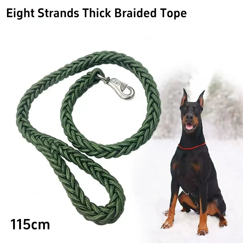 Correa grande para perros, de nailon trenzado, con tracción, para pasear mascotas. Cuerda gruesa de mano para bulldog, rottweiler y perros de caza. Accesorios.