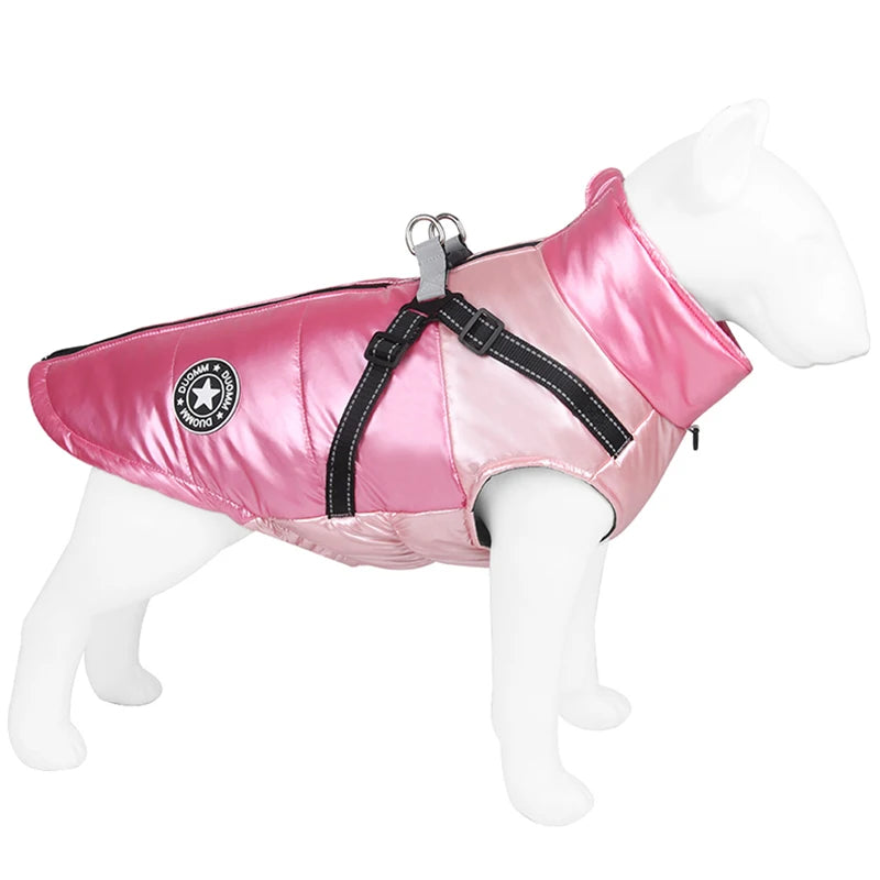 Chaqueta para perro con arnés, ropa de invierno cálida para perros pequeños y medianos, impermeable, para mascotas, disfraz para chihuahua y bulldog francés