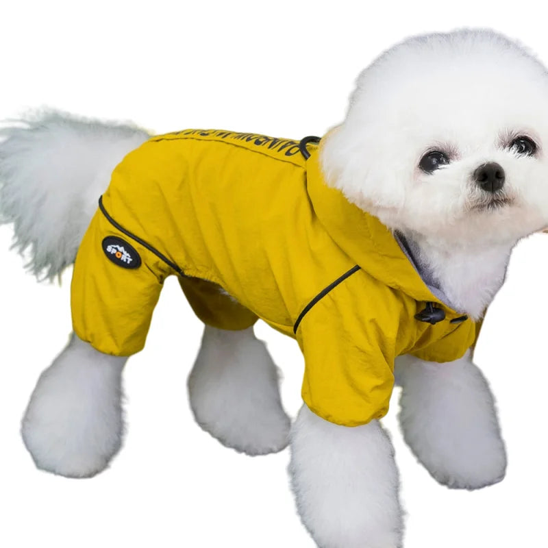 Mono impermeable para mascotas, ropa de invierno de forro polar para perros, abrigo con anilla en D