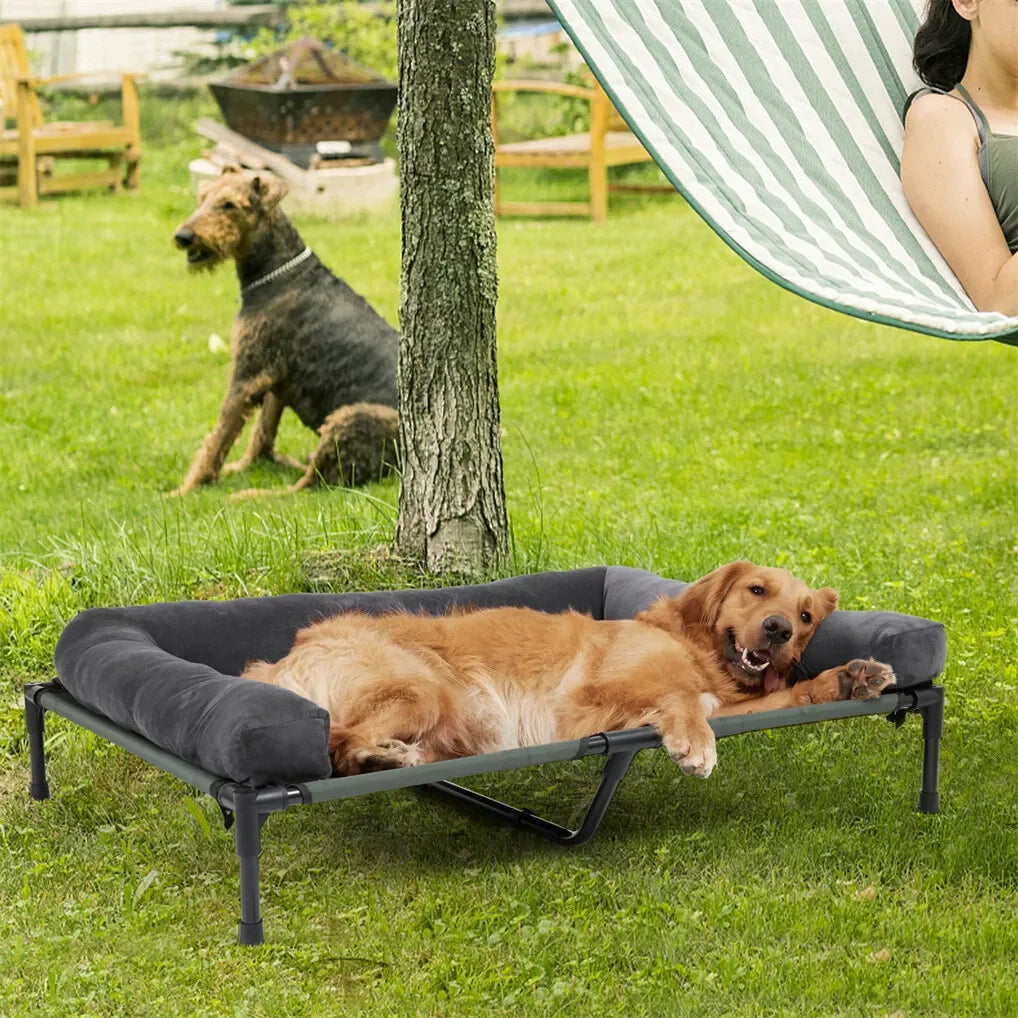 Cama elvada de perro para exterior
