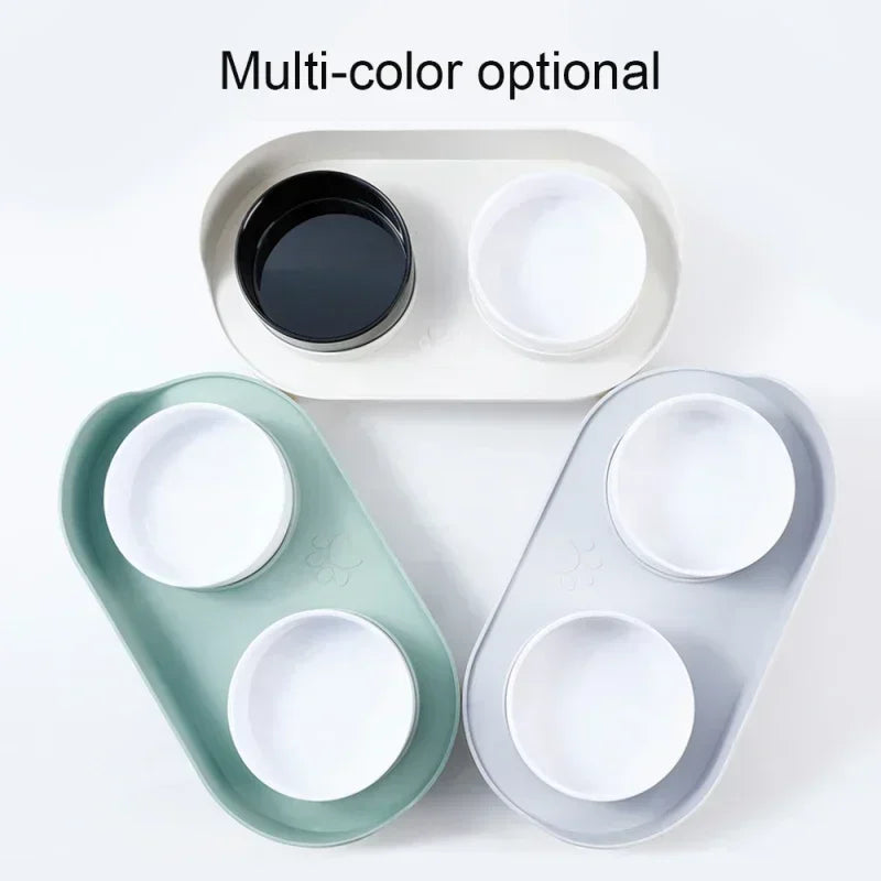 Comedero doble para gatos y perros, con altura ajustable. Bebedero elevado para gatos y perros.