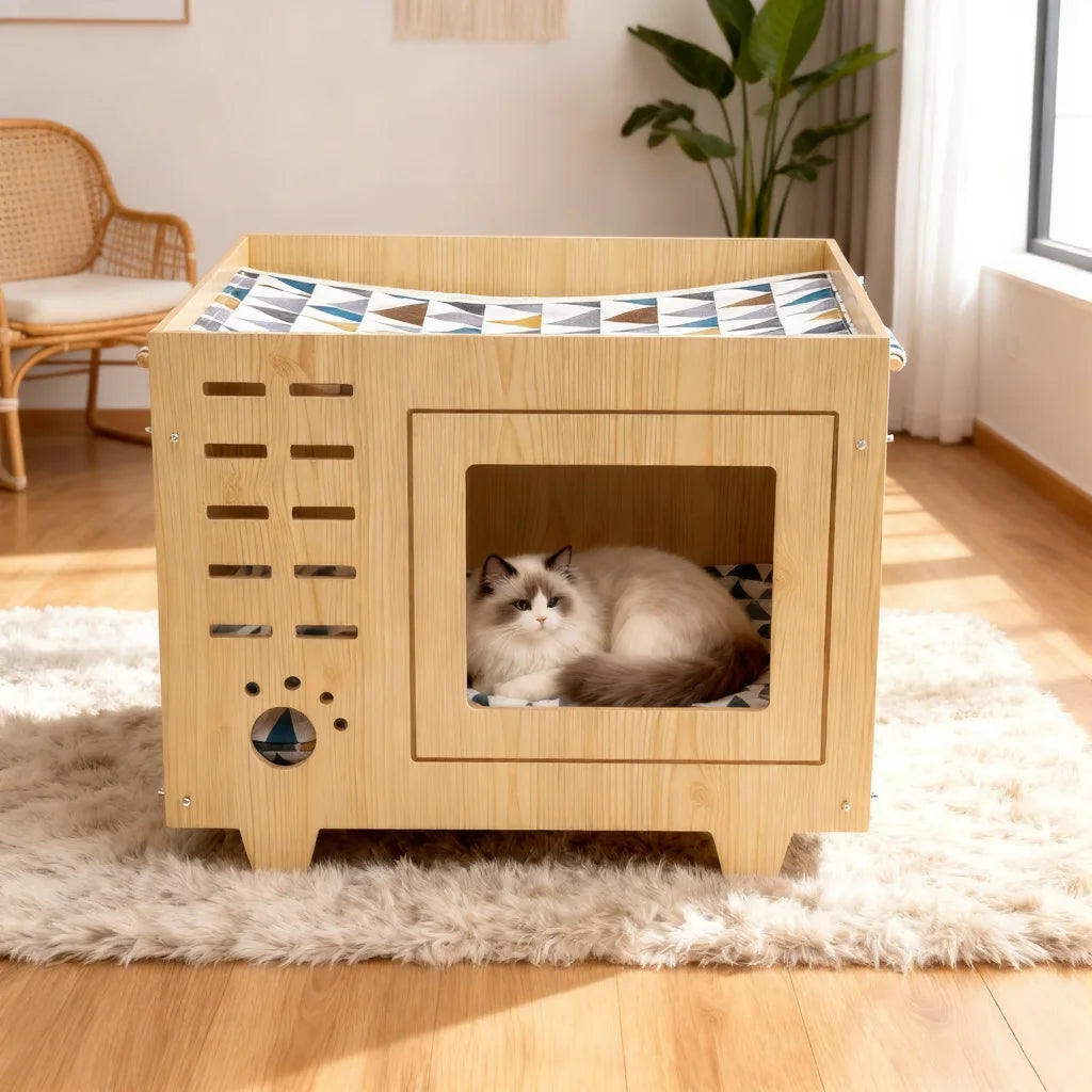 Cama tipo cueva para gato