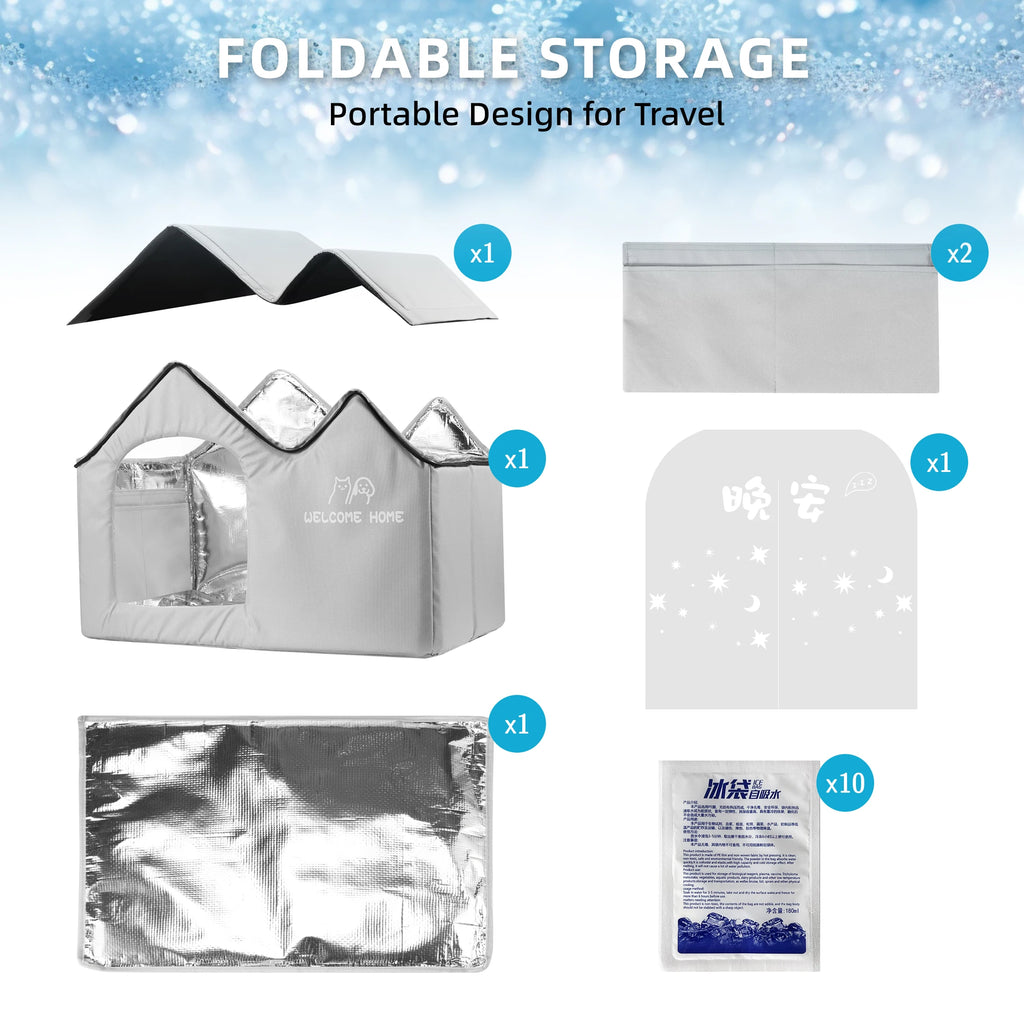 Casa con aire acondicionado para gatos, herramienta de refrigeración para gatos en verano, nido, casa de hielo para perros, casa de hielo para mascotas para gatos de todas las estaciones